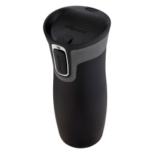 Contigo Thermotrinkflasche Autoseal West Loop Edelstahl 470ml (tropffrei, hält stundenlang kalt/heiss) schwarz matt